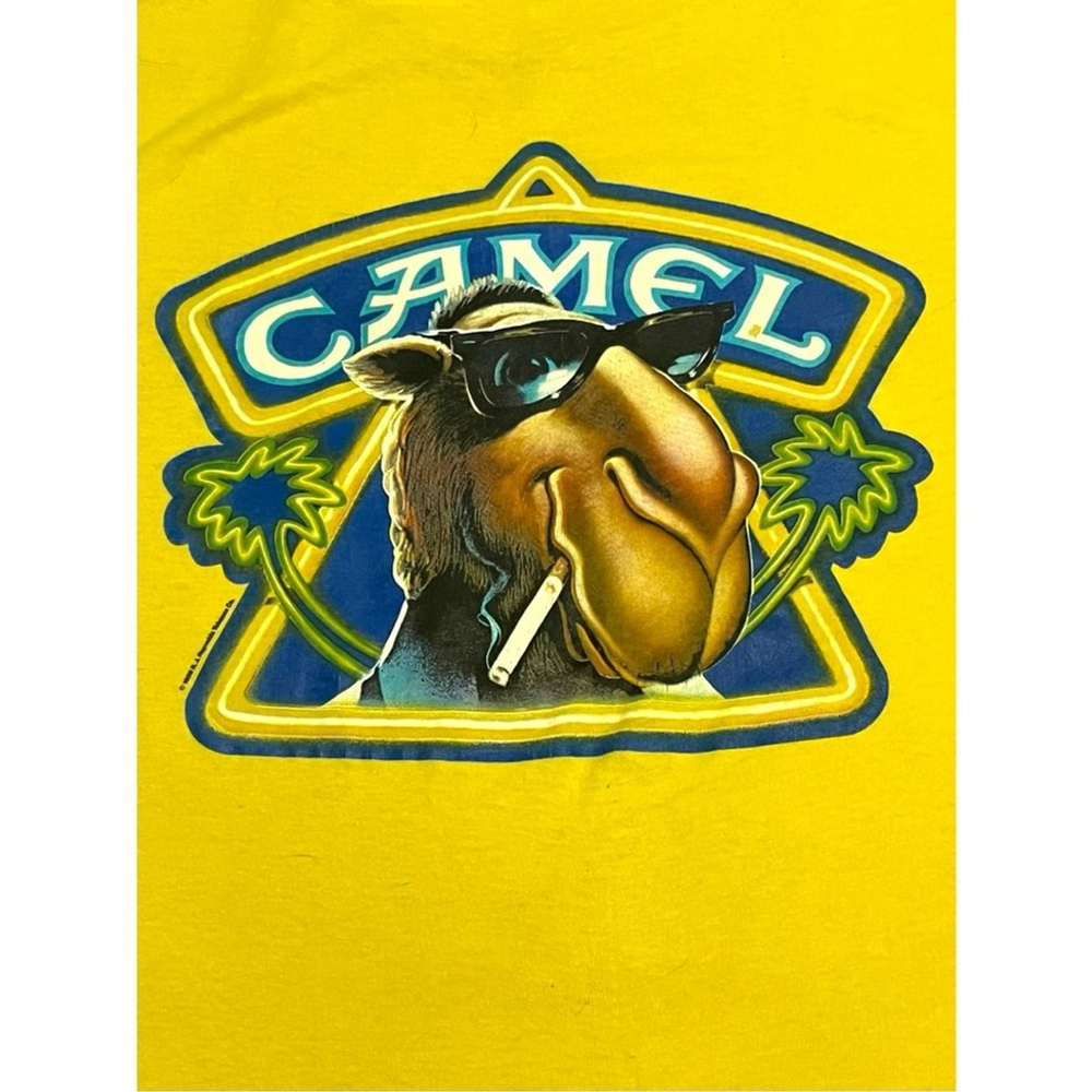 Vintage 1989 Rare Camel Cigarette Joe Cool Short Sleeve T Shirt Size XL Yellow‎ - Picture 4 of 8